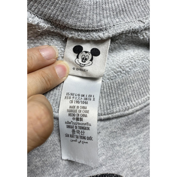 Disneyland Mickey Mouse Sweatshirt Womens Large Gray Crewneck Pullover Disney - Picture 5 of 8